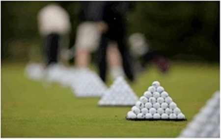pyramid of golf balls